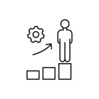 Gear growth man finance vector icon