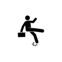 Man, businessman, fall, foot vector icon