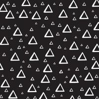 White triangle shaped pattern decoration isolated on square black template. Simple flat concept vector background.