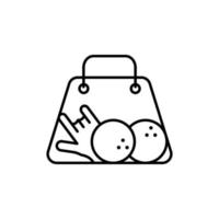 Bowling bag ball glove vector icon