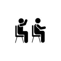 Classroom, student, talking vector icon