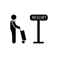 Resort, hotel, travel, man vector icon