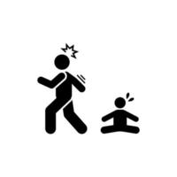 Child, crying, ignore, leave vector icon