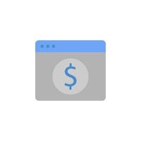 navegador, dólar, comercio electrónico, dinero, en línea pago dos color azul y gris vector icono