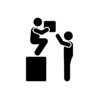 Man give box lift vector icon