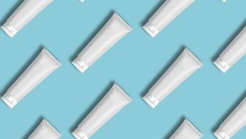 White flip top tubes mock up design with simple background for cosmetic photo