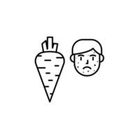 Vegetarian, carrot, allergic face vector icon