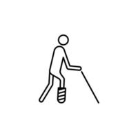 a man with a broken leg vector icon