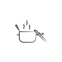 Soup, green and hot vector icon