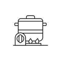 Pan stove timer vector icon