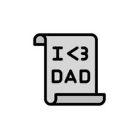 Letter, I love DAD vector icon