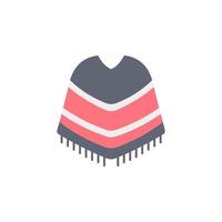 Poncho color vector icon