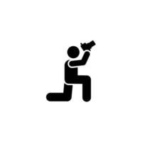 Cameraman, shooter, focus, photo pictogram vector icon