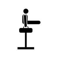 Gym sports man training with arrow pictogram vector icon