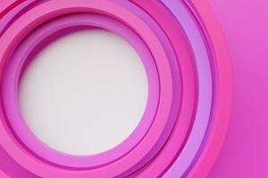 Abstract striped spiral  pink  and white background, 3D illustration photo