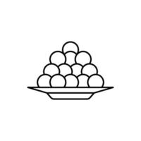 Laddu, Diwali, plate vector icon