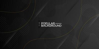 Abstract dark gray geometric gradient design layers background with dots , gold wavy lines and shadow stripes. Eps10 vector