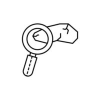 magnifier, stone vector icon