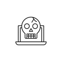 Notebook, skull vector icon