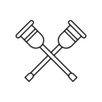 Crutches equipment walking vector icon