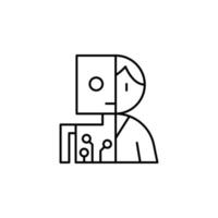 Robot man humanoid vector icon