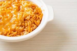 spicy instant noodle with cheese photo