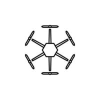 drone propellers field outline vector icon