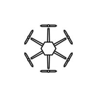 drone propellers field outline vector icon