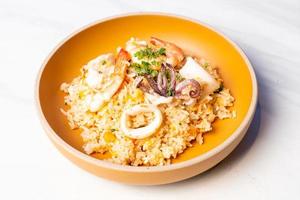 Seafood Fried Rice on plate photo