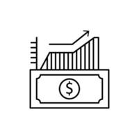 Business, dollar, growth vector icon