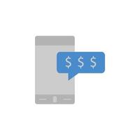 Internet, bank, finance, technology, dollar, mobile two color blue and gray vector icon