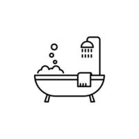 Shower bathroom water vector icon