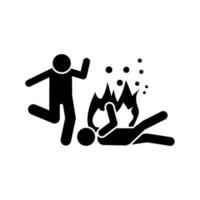 Man, help, fire vector icon