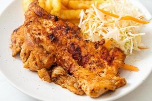 grilled spicy barbecue chicken steak photo