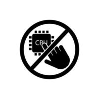 not touch processor vector icon