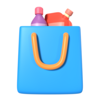 compras bolso lleno 3d ilustración icono png