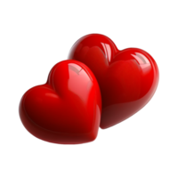 Valentines Day 3d Stereo Love Red Hearts png