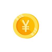Yen, coin, money color vector icon