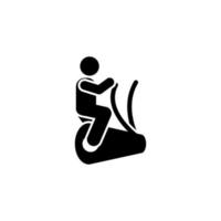 gimnasio Deportes hombre aptitud peso con flecha pictograma vector icono