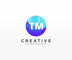 TM initial logo With Colorful Circle template vector. vector