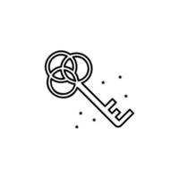 Key, fairy tale vector icon