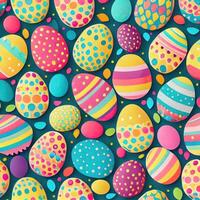 Top view photo of easter decorations multicolored easter eggs on isolated pastel background. Colorful Easter Egg bottom border over a pastel paper banner background. i