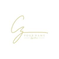 Letter CZ Signature Logo Template Vector