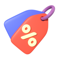 desconto tag 3d ilustração ícone png