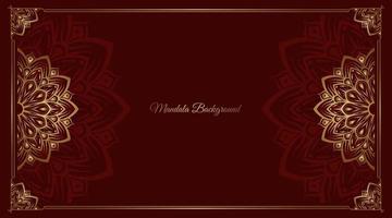 red luxury background, with gold mandala ornament vector