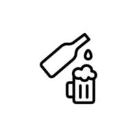 Beer bottle, goblet vector icon