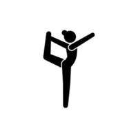 mujer, yoga, posición vector icono