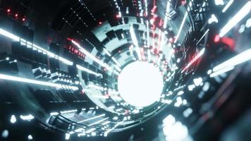 Loop video concept of spaceship tunnel shape - Abstract 3D rendering.