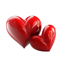 Valentines Day 3d Stereo Love Red Hearts png