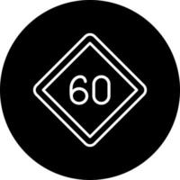 60 Speed Limit Vector Icon Style